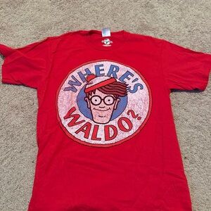 Port and Company Red 'Where's Waldo?' Short Sleeve Tee